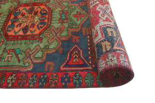 Fine Vintage Distressed Nurhan Navy/Red Runner, 3'1 x 10'4