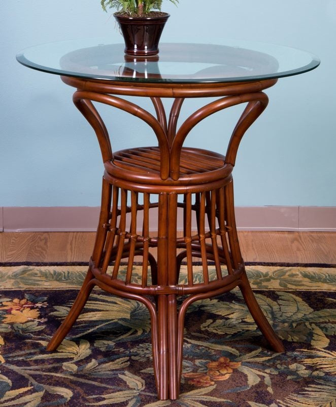 Universal 42' Round Tempered Bevel Edge Glass Counter Table, Sienna