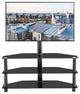 Black Multi-function TV Stand  Adjustable Height  Bracket Swivel 3-Tier