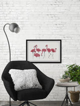 "Flamingo Art" Framed Painting Print, 12"x8"