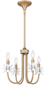 Remy Four Light Chandelier in Bronze Gold
