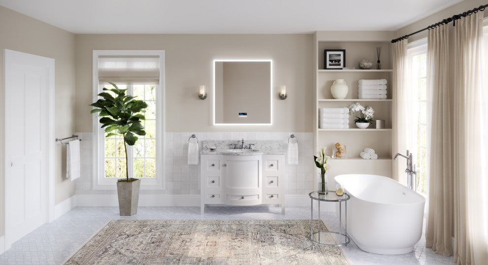 Blanc Bathroom Vanity, White, 48", Single Sink, Freestanding