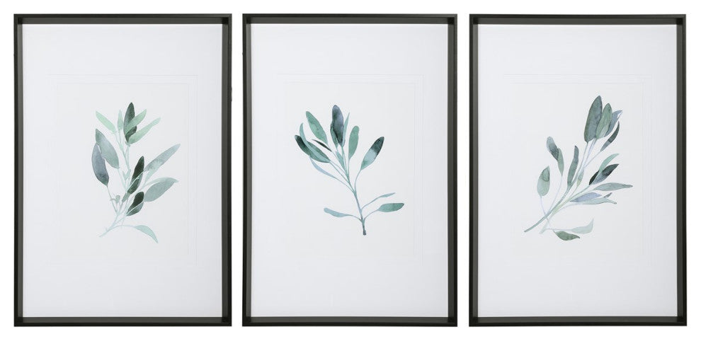 Uttermost Simple Sage Watercolor Prints Set of 3 33723