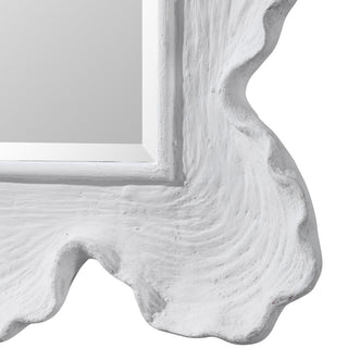 Uttermost Sea Coral Coastal Glass and Resin Mirror in Matte White