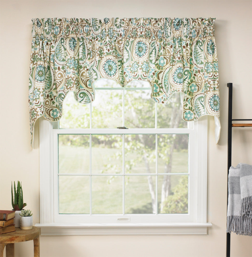 Paisley Prism Lined Duchess Valance, Latte