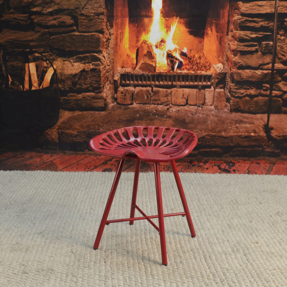 Jace Tractor Seat Fireside Bench, Red