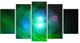 Merge Colored Spheres., Contemporary Canvas Art Print, 60"x32", 5 Panels