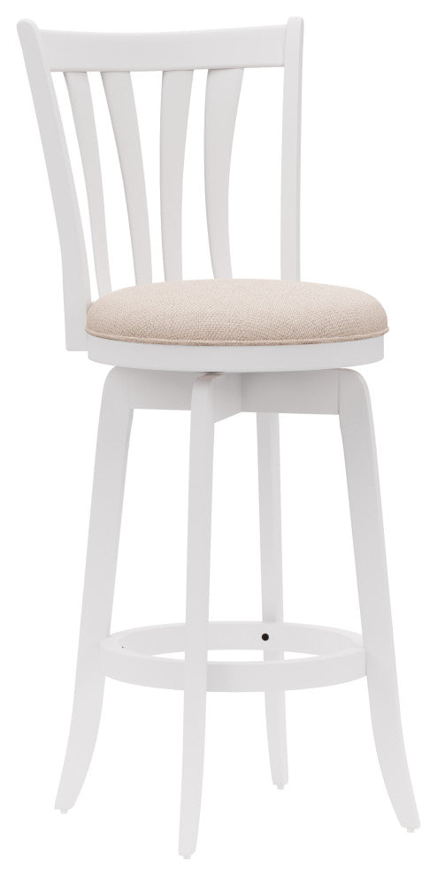Hillsdale Savana Flared Slat Back Wood Bar Height Swivel Stool