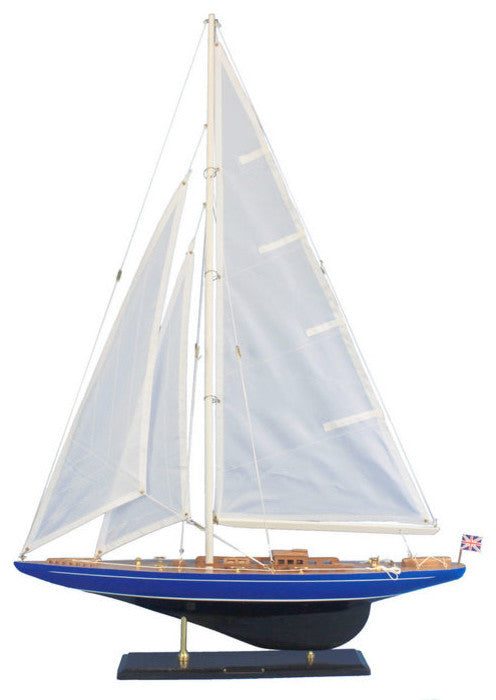 Wooden Velsheda Model Sailboat Decoration, 35"