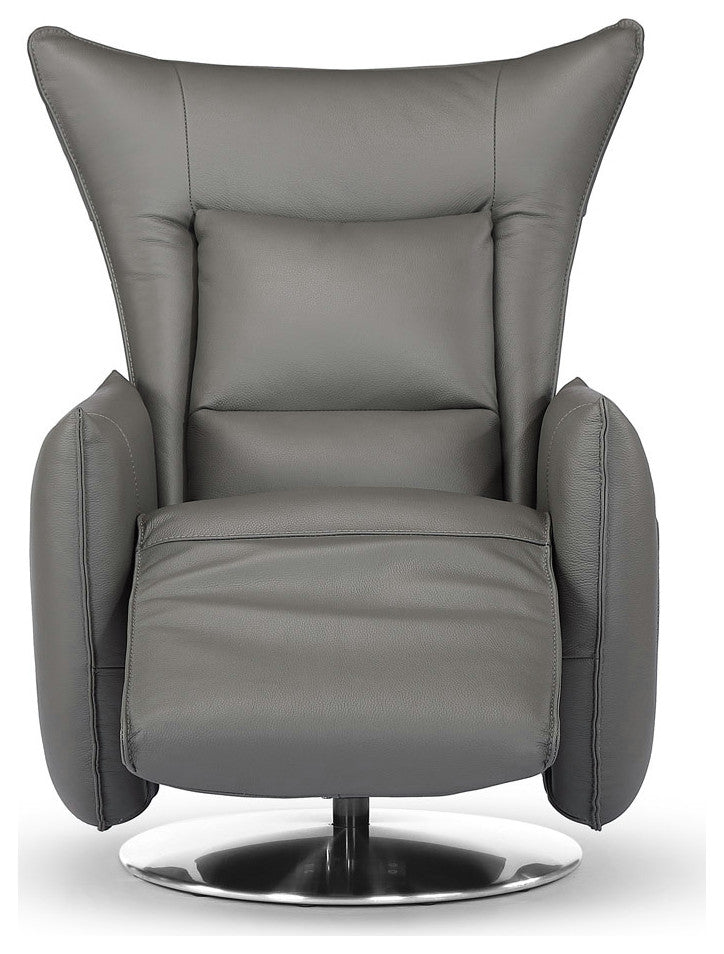Hyland Reclining Chair with Swivel Base and Top Grain Leather