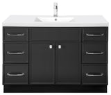 Manhattan Vanity, 1-Door 3-Drawer, Black, 48", Single Bowl