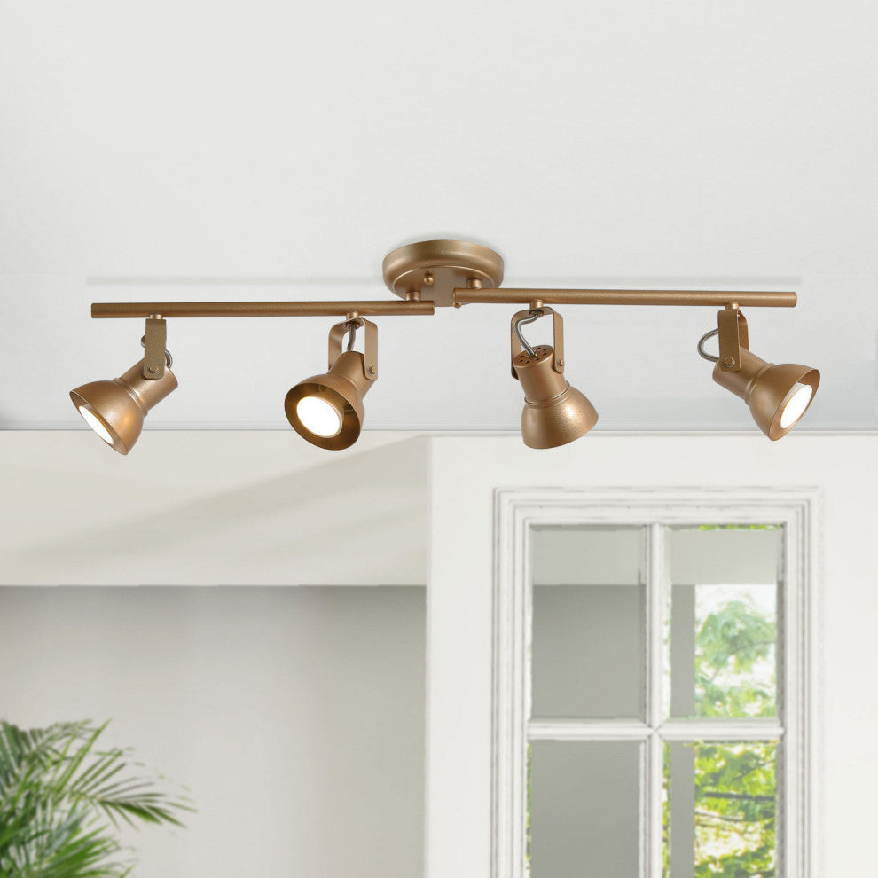 Modern Ceiling Light 4-Light 29" Cluster Bell Champagne Gold Track Lighting Kits