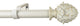 1" Diameter Artichoke Curtain Rod, 48"-84", Gilded French White