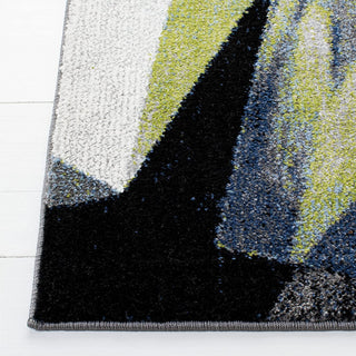 Contemporary Machine-Woven Abstract Rug with Easy-Care, Non-Shedding Design, Grey/Blue, 8'x10'