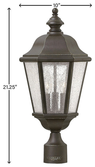 Hinkley Lighting 1671 Edgewater 3 Light 20.5" Tall Post Light - Oil Rubbed