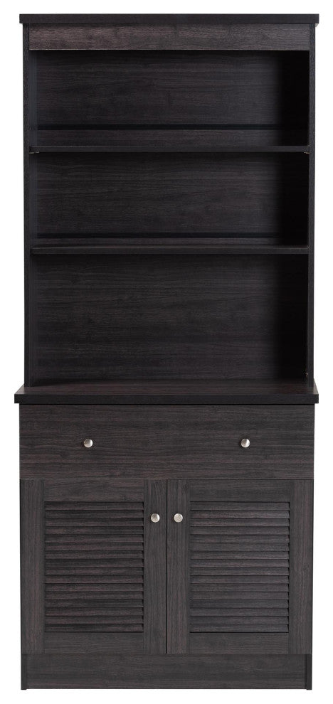 Baxton Studio Agni China Cabinet in Dark Brown