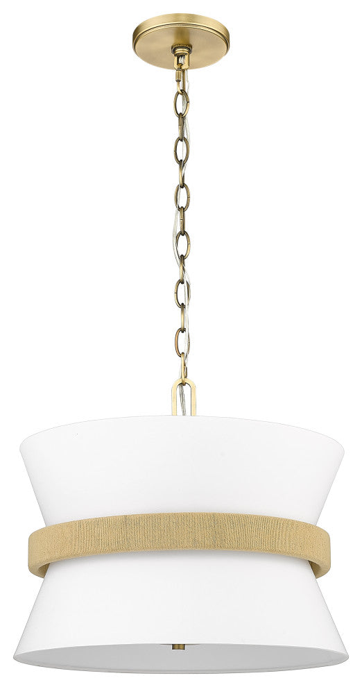 3 Light 16.1 in. Vintage Brass Pendant