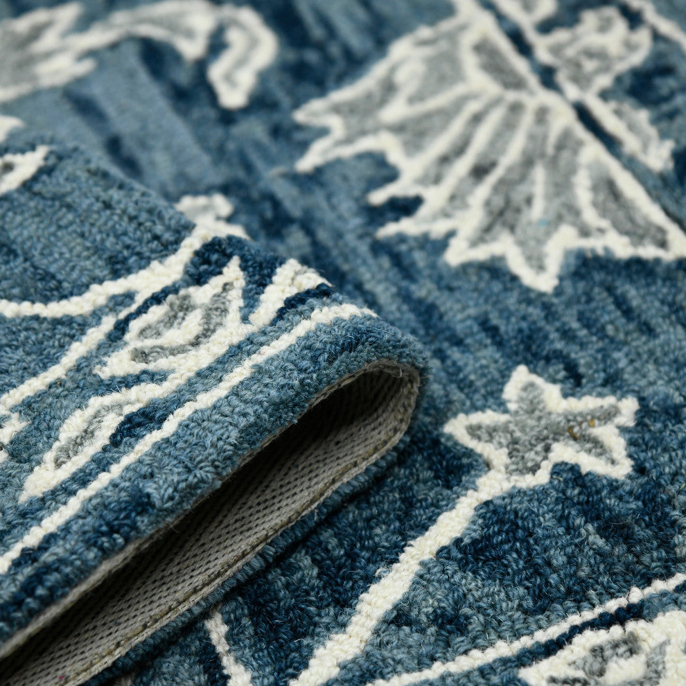 Romania Hope Area Rug, Navy, 9' x 13', Floral