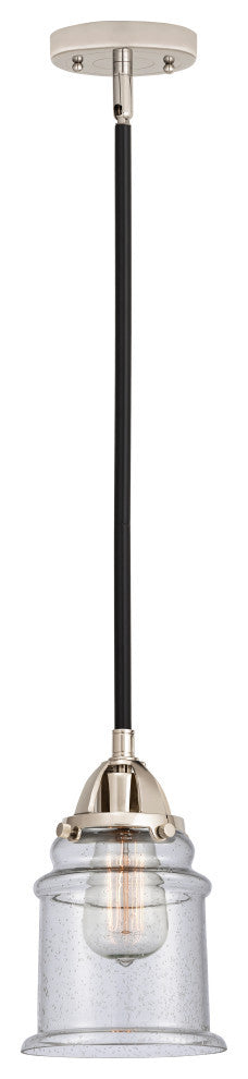 Canton Mini Pendant, Black Polished Nickel, Seedy, Seedy