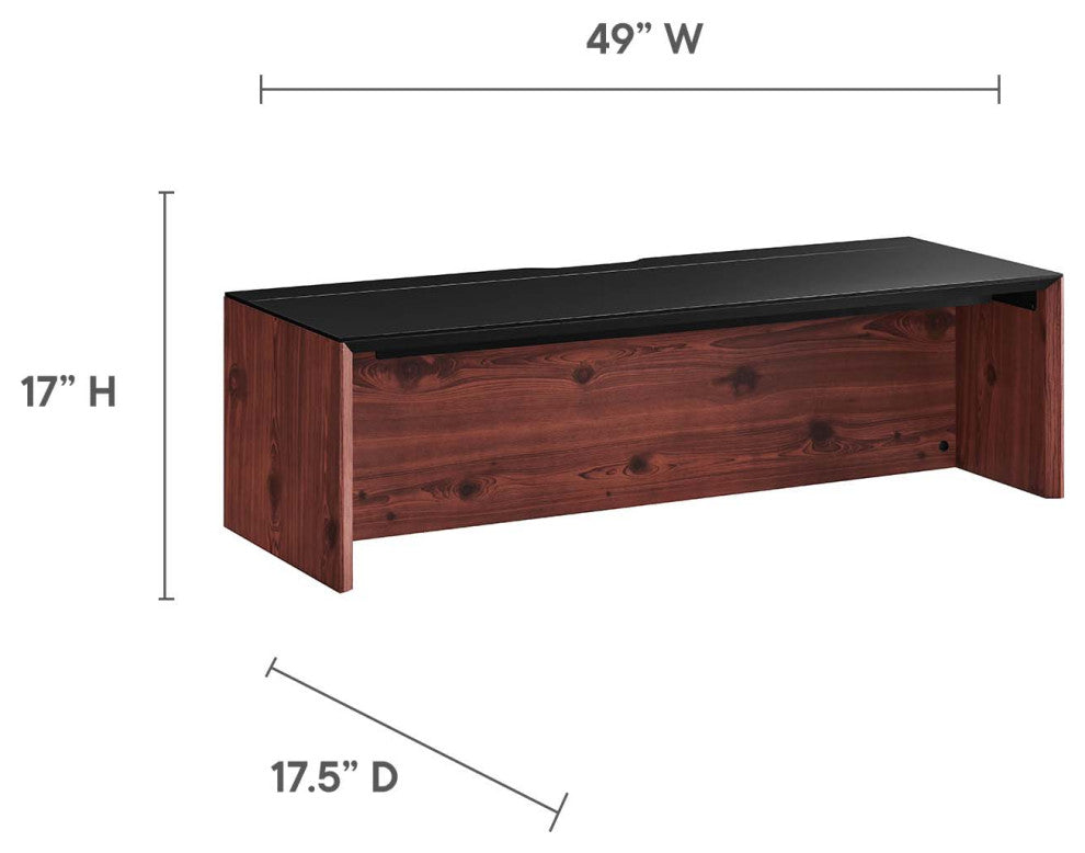 Kinetic 49" Wall-Mount Office Desk With Cabinet and Shelf, Black Cherry