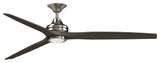 Fanimation Spitfire 72" Fan/LED Light, Brushed Nickel, Brushed Nickel/Dark Walnut Wood Blades