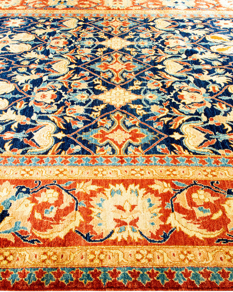 Eclectic, One-of-a-Kind Hand-Knotted Area Rug Light Blue, 8' 2 x 9' 10