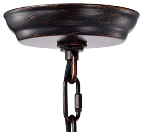 Cathy 4-light Antique Copper Crystal Leaves Chandelier