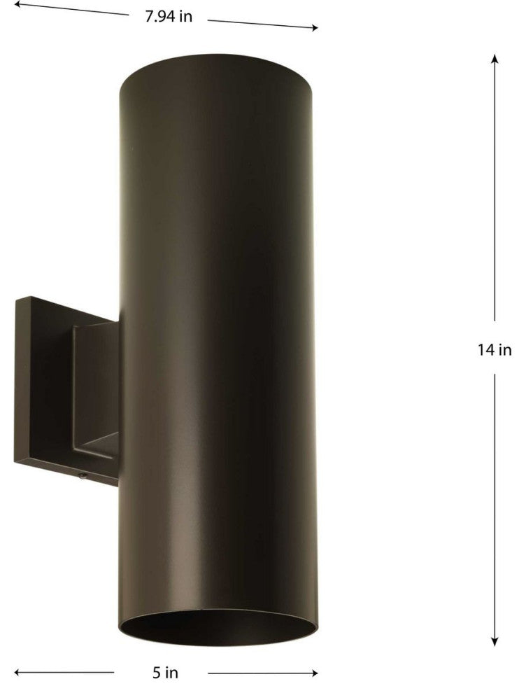Outdoor 5" Round Cast Aluminum Cylinder Light Wall Lantern Antique Bronze