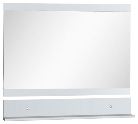 Solid Wood Frame Mirror, White