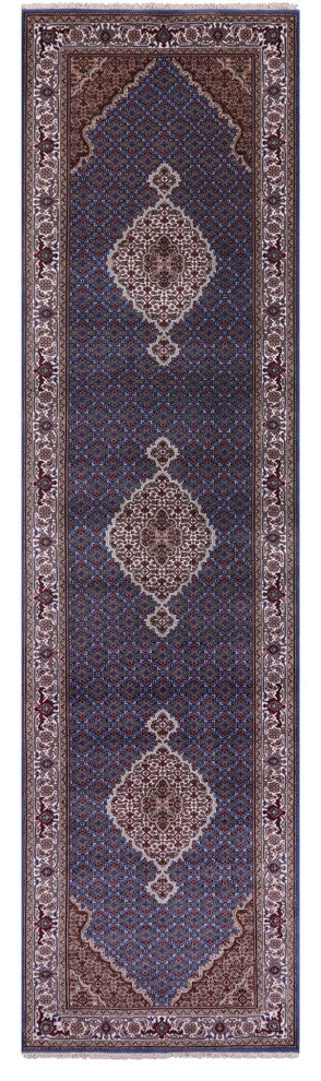 4' 1" X 15' 11" Wool & Silk Persian Tabriz Handmade Runner Rug - Q13020