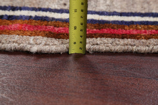 Consigned, Oriental Gabbeh Persian Design Hand-Knotted Area Rug, Gray, 5'0"X3'3"