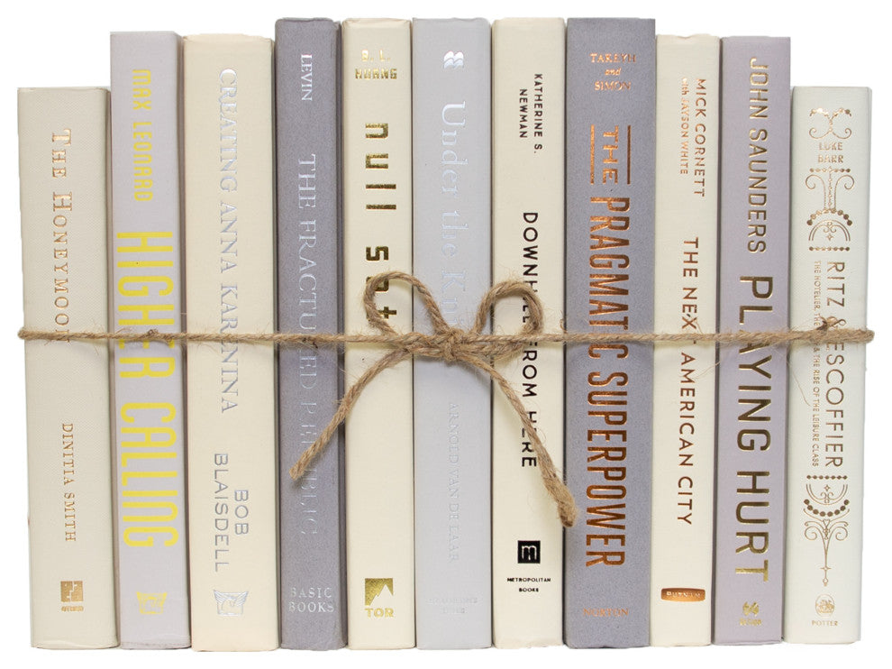 Decorative Books - Light Mist Book Bundle - 1 foot of Grey Books