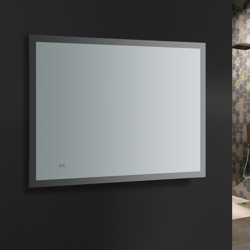 Angelo Bathroom Mirror With Halo Style LED Lighting and Defogger, 48"x36"