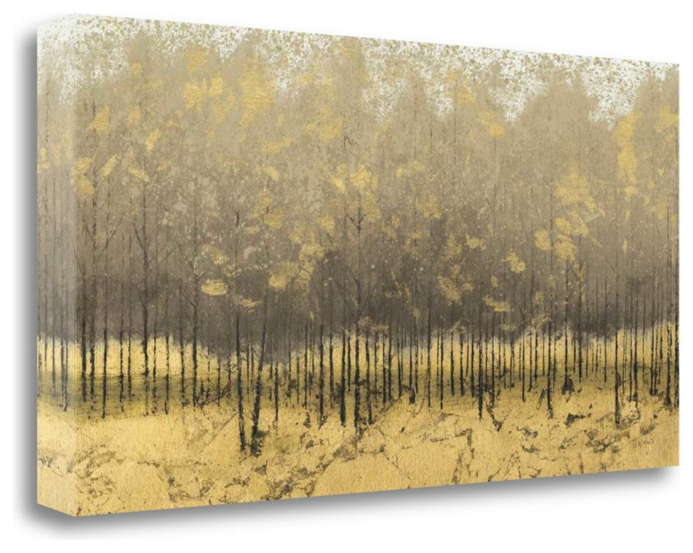 "Golden Trees III Taupe" By James Wiens, Giclee Print on Gallery Wrap Canvas