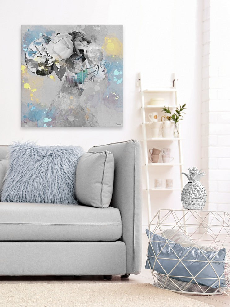 "Elegant Bun II" Painting Print on Wrapped Canvas, 48"x48"