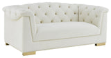 Farah Cream Velvet Loveseat