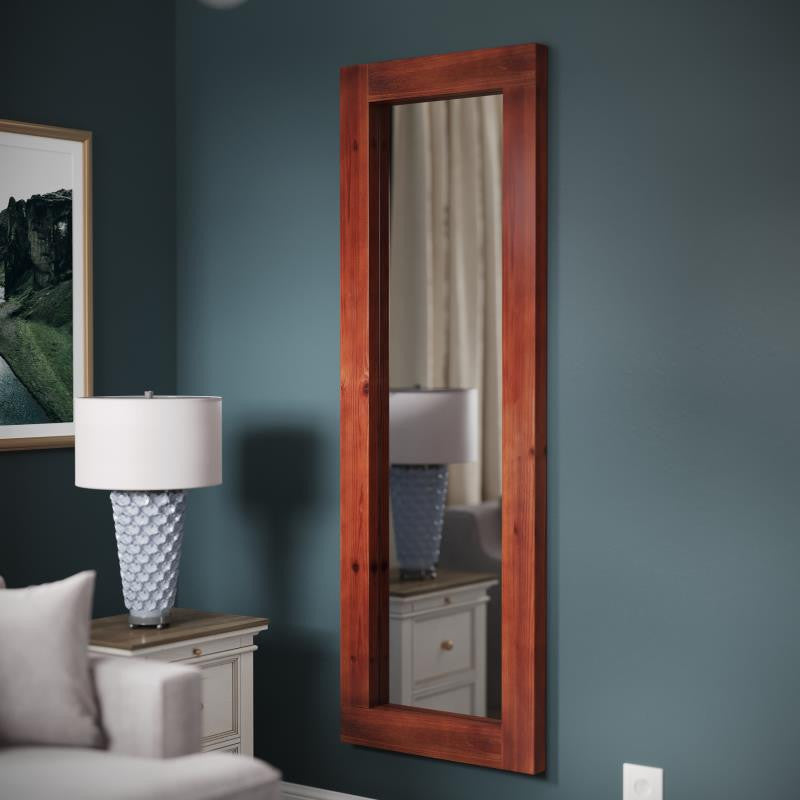 Graham 22x65 Full Length Mirror, Wall Mounted or Wall Leaning, Solid Wood Frame, Dark Brown