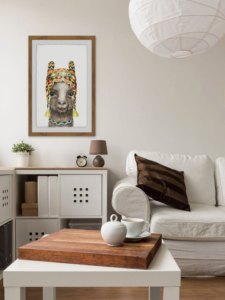 "Bonny Llama" Framed Painting Print, 20"x30"