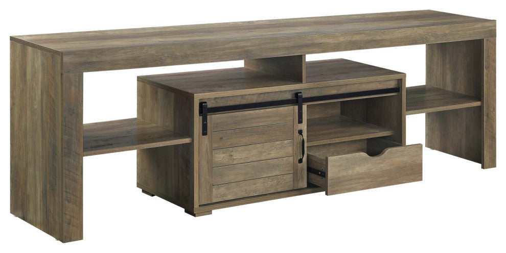 Acme Wasim TV Stand Rustic Oak Finish