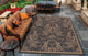 Couristan Recife Garden Cottage Indoor/Outdoor Area Rug, Black/Cocoa, 3'9x5'5