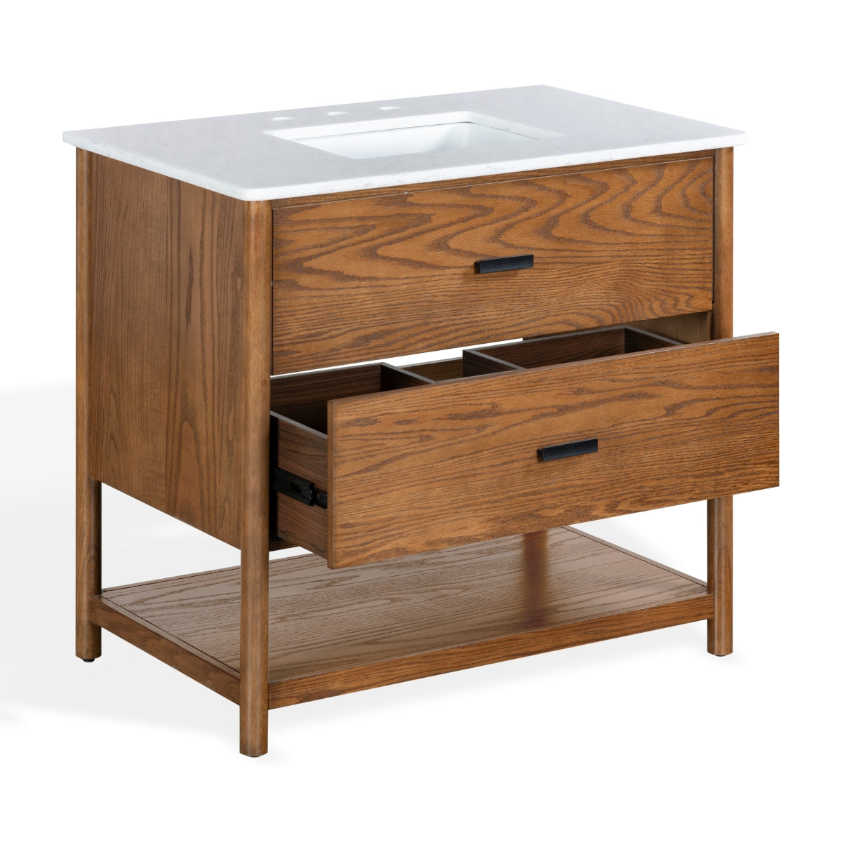 Safavieh Couture Jaylessa Vanity, Medium Oak/White, 36In