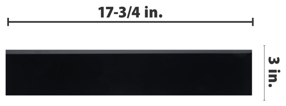 Battiscopa Glossy Black 3-1/8" x 17-3/4" Ceramic Wall Tile Trim, Glossy Blk