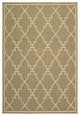 Martinique Lattice Tan/ Ivory Indoor/Outdoor Area Rug, 6'7"x9'6"