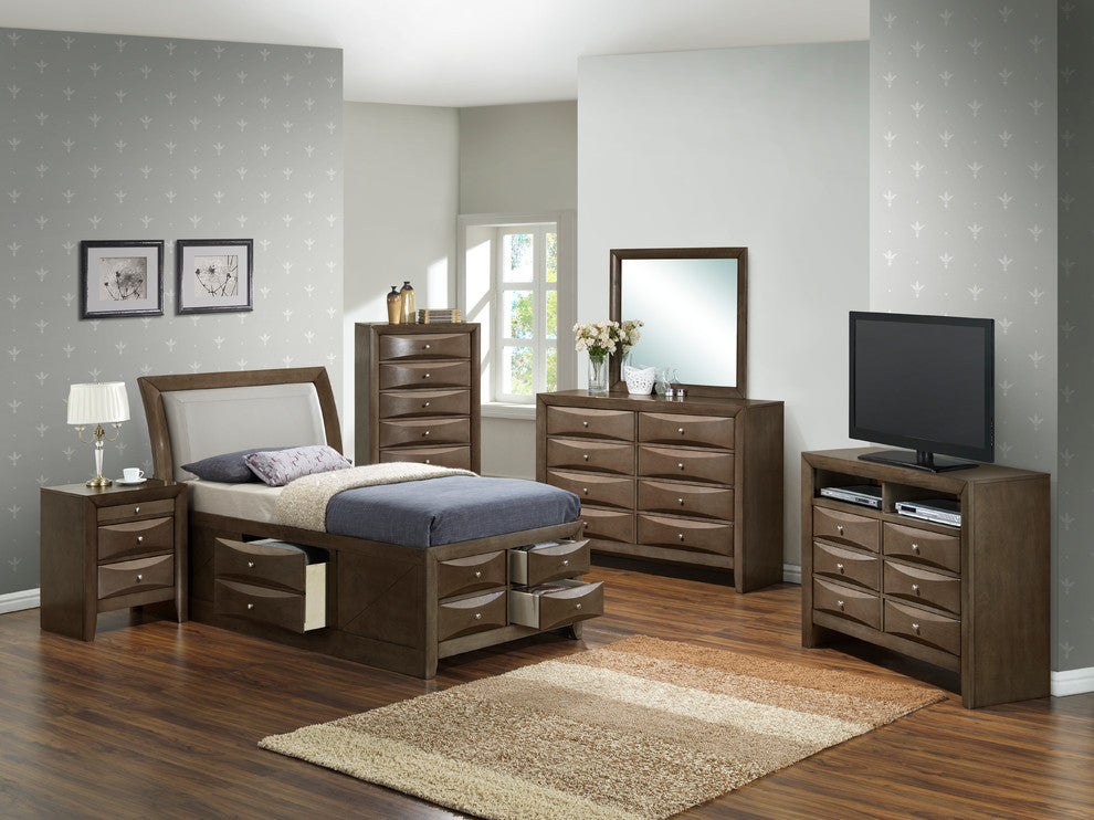 Storage Bed, Taupe Gray, Twin
