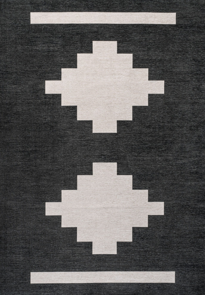 Adriel Geometric Tribal Medallion Machine-Washable Area Rug, 9x12