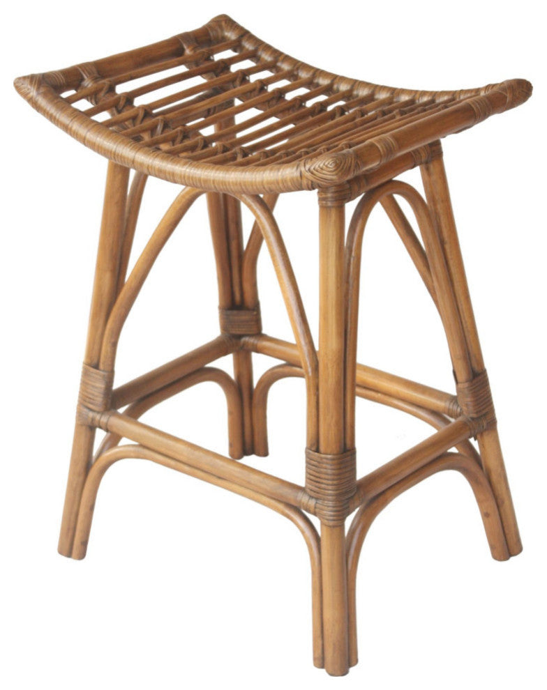 Imari Rattan Counter Stool, Canary Brown Black Washed