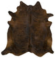 Dark Red Brindle Cowhide Rug, XL