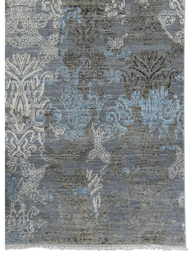 Pearl Area Rug, Silver Sand and Blue, 2' x 3', Persian