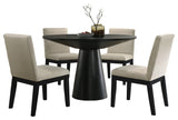 Jasper 5-Piece 47"W Round Dining Table Set, Ebony Black