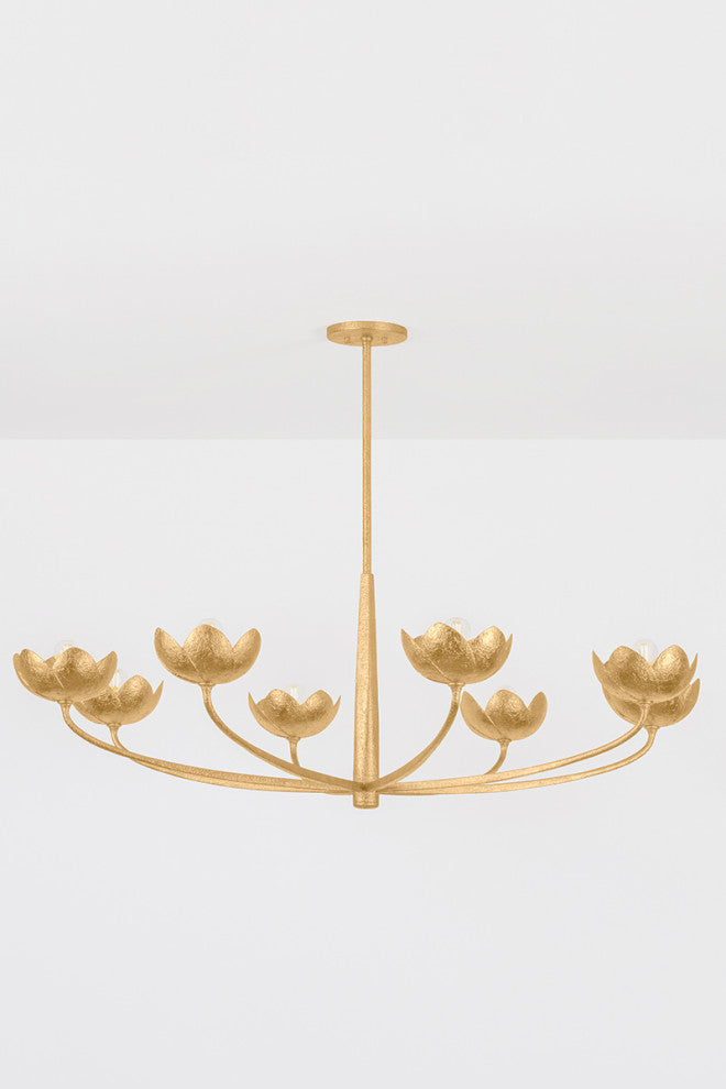Troy Lighting Arcata Chandelier Vintage Gold Leaf, 55"Lx55"Wx18.25"H